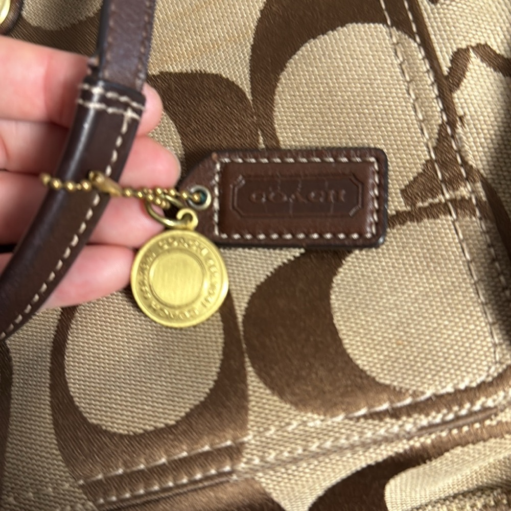 Coach Signature Brown and Tan Tote - Picture 5 of 7